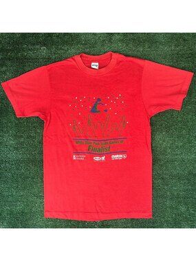 Vintage 80s Indiana Athletic Finalist T-Shirt Single Stitch Red Sporty Colorful